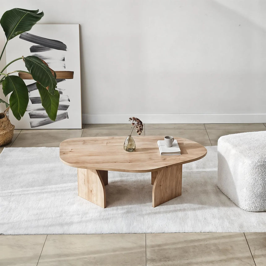 Couchtisch Rock aus melaminbeschichteten Holz in Saphir-Eiche, 100×60×35 cm von Hanah Home – Bild 3