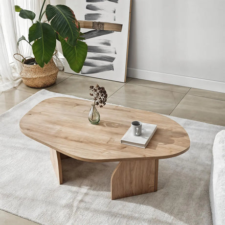 Couchtisch Rock aus melaminbeschichteten Holz in Saphir-Eiche, 100×60×35 cm von Hanah Home – Bild 5