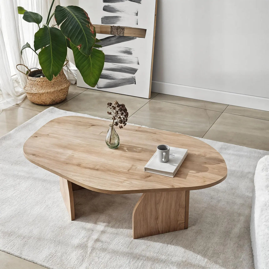 Couchtisch Rock aus melaminbeschichteten Holz in Saphir-Eiche, 100×60×35 cm von Hanah Home – Bild 5