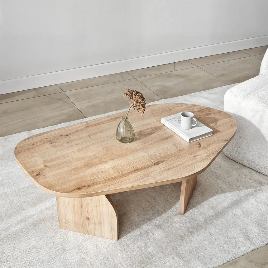 Couchtisch Rock aus melaminbeschichteten Holz in Saphir-Eiche, 100×60×35 cm von Hanah Home – Bild 6