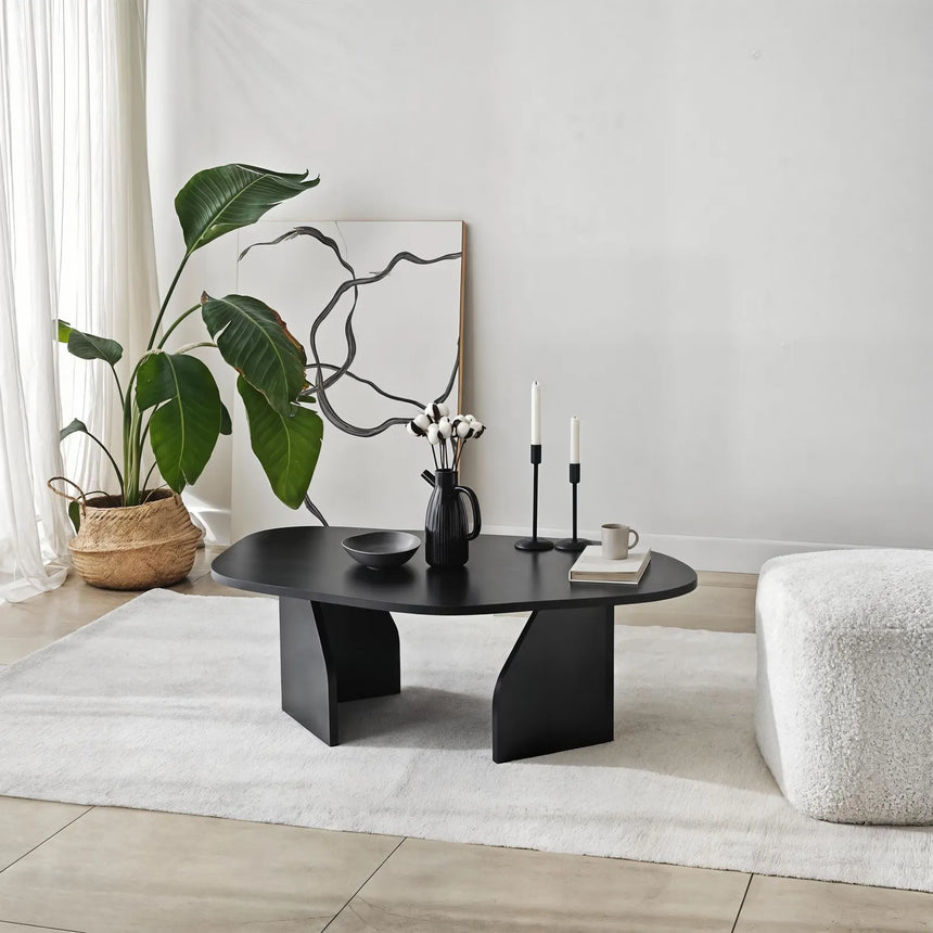 Couchtisch Rock aus melaminbeschichteten Holz in Schwarz, 100×60×35 cm von Hanah Home – Bild 1