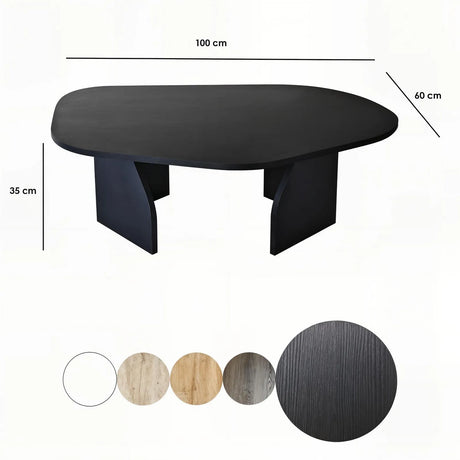Couchtisch Rock aus melaminbeschichteten Holz in Schwarz, 100×60×35 cm von Hanah Home – Bild 10