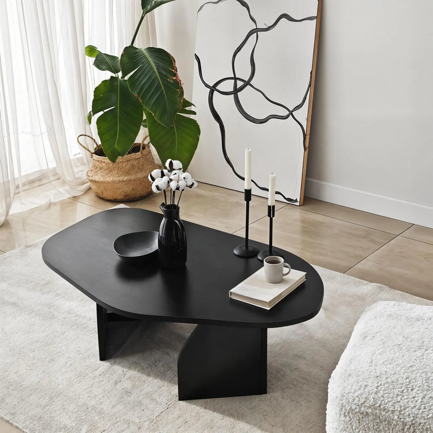 Couchtisch Rock aus melaminbeschichteten Holz in Schwarz, 100×60×35 cm von Hanah Home – Bild 4