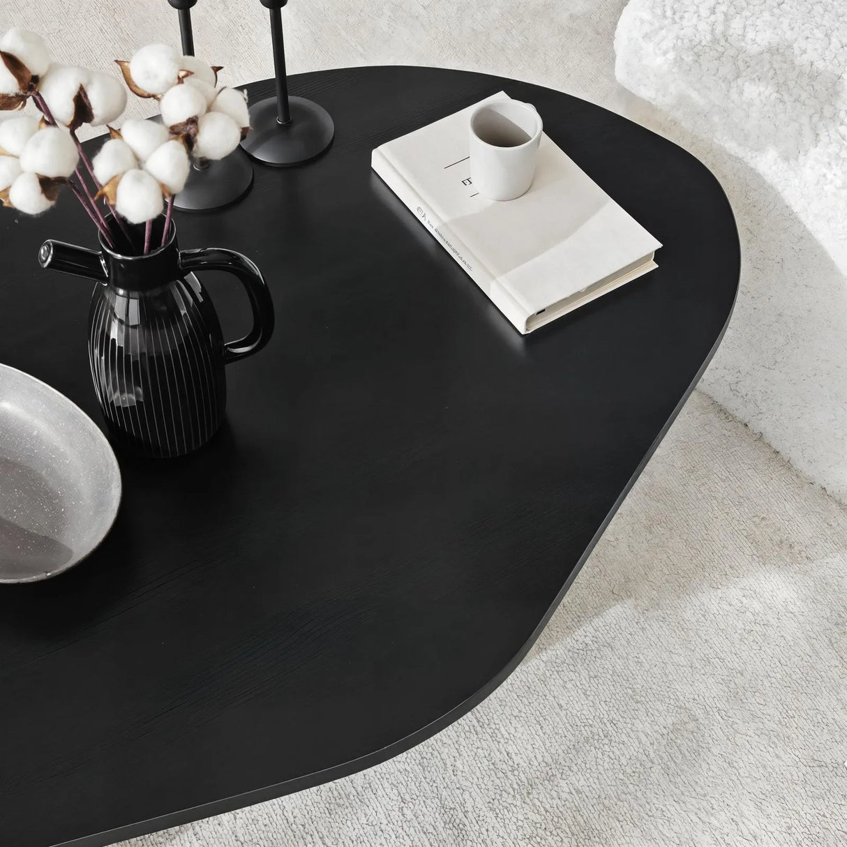 Couchtisch Rock aus melaminbeschichteten Holz in Schwarz, 100×60×35 cm von Hanah Home – Bild 7