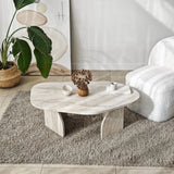Couchtisch Rock aus melaminbeschichteten Holz in Travertin, 100×60×35 cm von Hanah Home – Bild 4