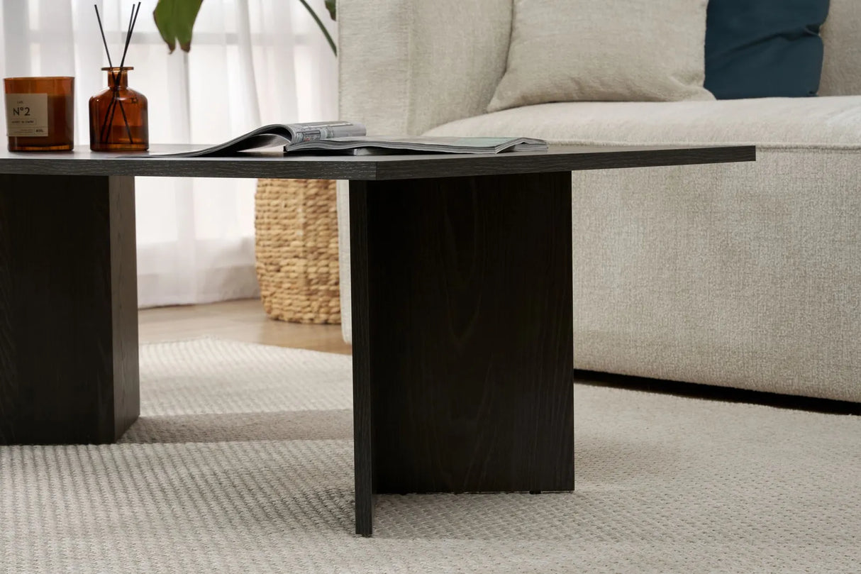 Couchtisch Sabin aus melaminbeschichteten Holz in Lumiere Black, 119×60×40 cm von Hanah Home – Bild 4