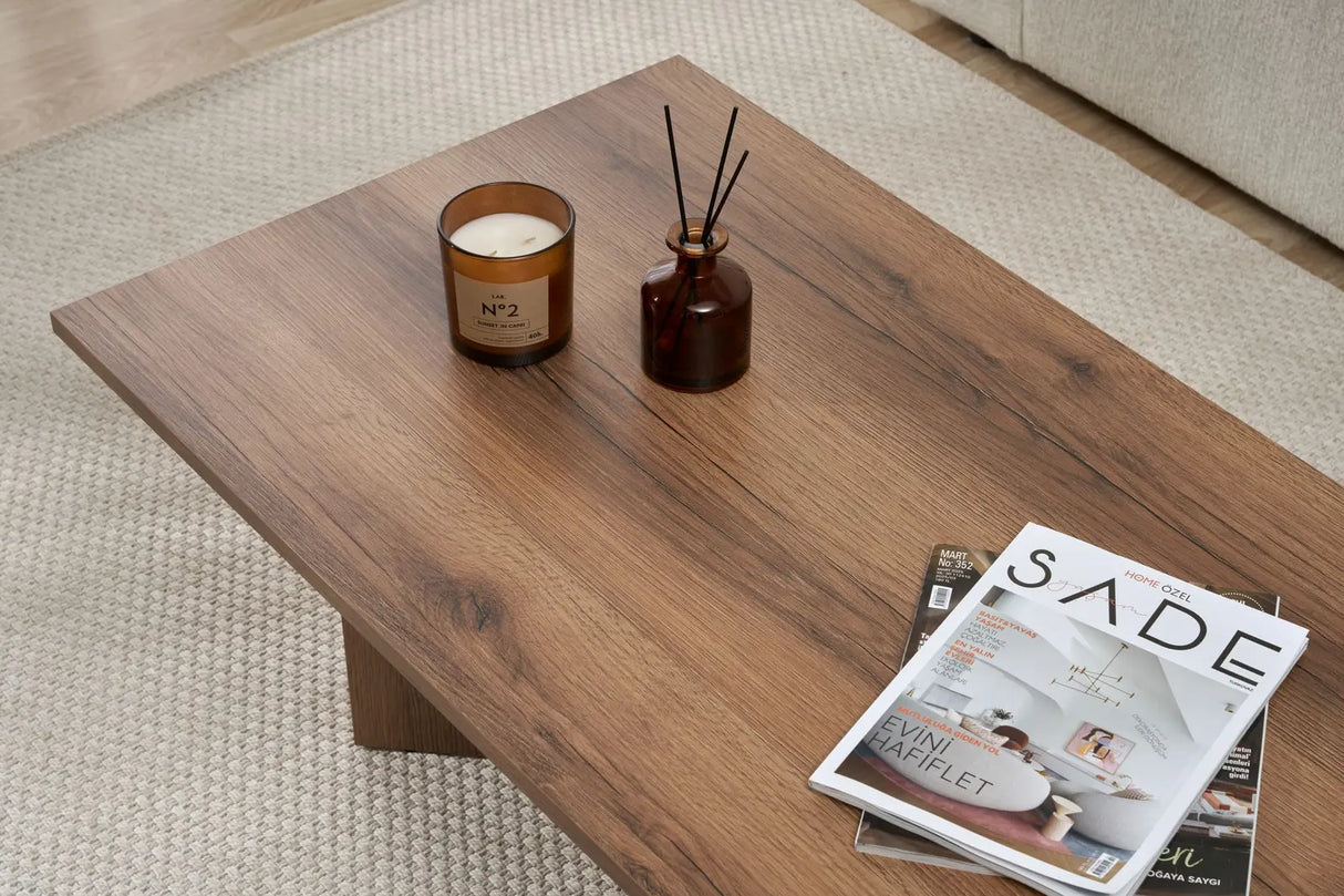 Couchtisch Sabin aus melaminbeschichteten Holz in VNT-Walnuss, 119×60×40 cm von Hanah Home – Bild 5