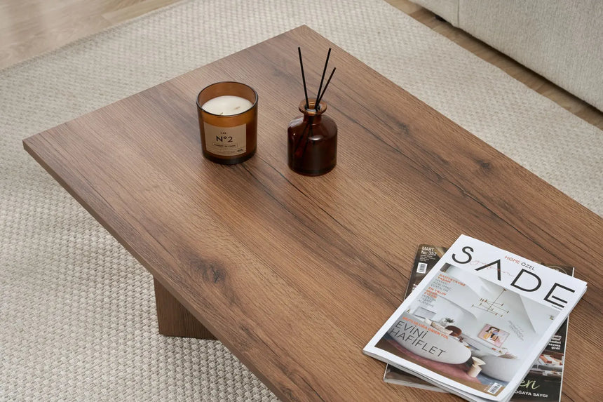 Couchtisch Sabin aus melaminbeschichteten Holz in VNT-Walnuss, 119×60×40 cm von Hanah Home – Bild 5