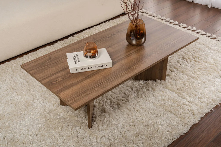 Couchtisch Sabin aus melaminbeschichteten Holz in Venezia-Walnuss, 119×60×40 cm von Hanah Home – Bild 3
