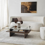 Couchtisch Saga Rectangle aus Holz und gehärtetem Glas, 105×65×35 cm von Hanah Home – Bild 1