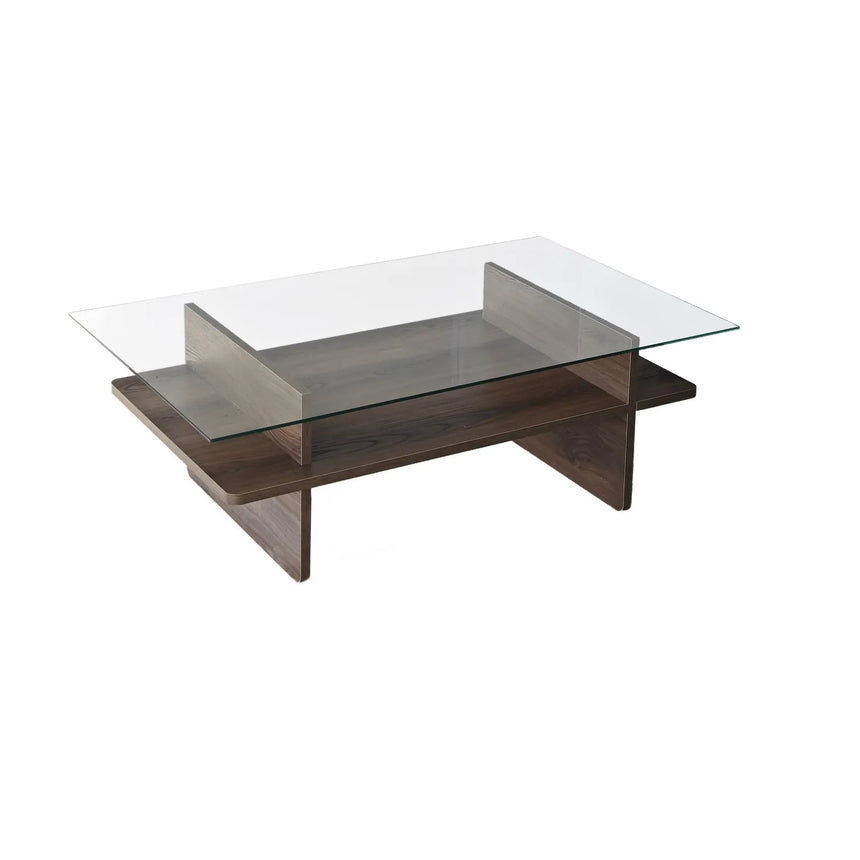 Couchtisch Saga Rectangle aus Holz und gehärtetem Glas, 105×65×35 cm von Hanah Home – Bild 10