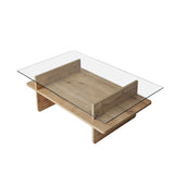 Couchtisch Saga Rectangle aus Holz und gehärtetem Glas in Saphir und Transparent, 105×65×35 cm von Hanah Home – Bild 10