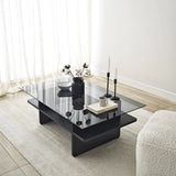 Couchtisch Saga Rectangle aus Holz und gehärtetem Glas in Schwarz und Rauch, 105×65×35 cm von Hanah Home – Bild 6