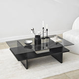 Couchtisch Saga Rectangle aus Holz und gehärtetem Glas in Schwarz und Rauch, 105×65×35 cm von Hanah Home – Bild 7