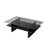 Couchtisch Saga Rectangle aus Holz und gehärtetem Glas in Schwarz und Rauch, 105×65×35 cm von Hanah Home – Bild 9