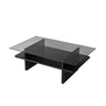 Couchtisch Saga Rectangle aus Holz und gehärtetem Glas in Schwarz und Rauch, 105×65×35 cm von Hanah Home – Bild 9