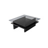 Couchtisch Saga Square aus gehärtetem Glas und melaminbeschichteten Holz in Schwarz und Dunkelgrau, 90×90×35 cm von Hanah Home – Bild 9