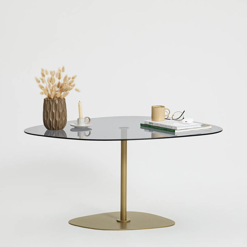 Couchtisch Soho aus gehärtetem Glas und Metall, 85×67×40 cm von Hanah Home – Bild 4