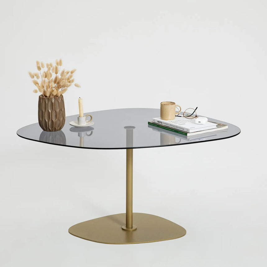 Couchtisch Soho aus gehärtetem Glas und Metall, 85×67×40 cm von Hanah Home – Bild 5