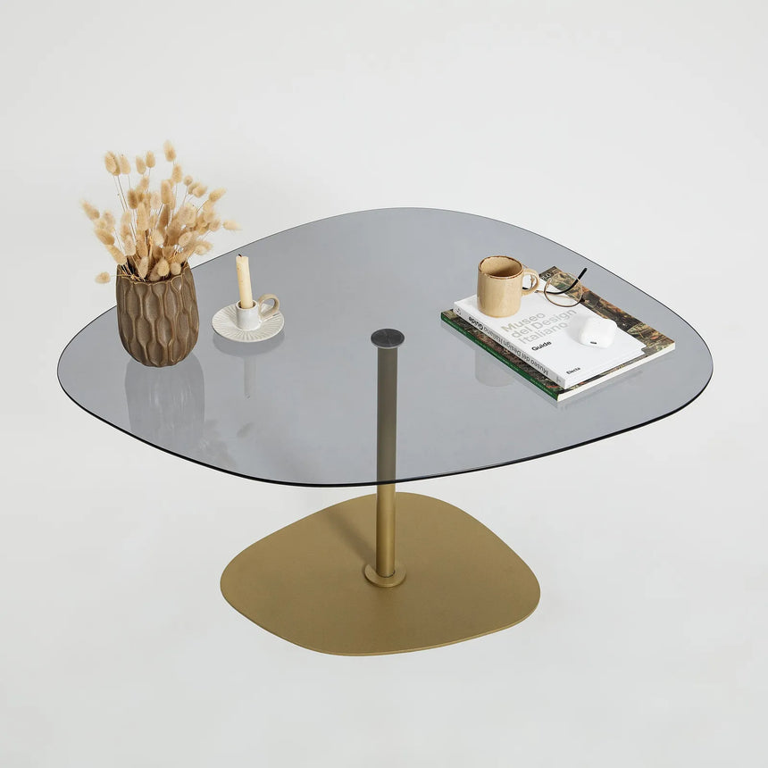 Couchtisch Soho aus gehärtetem Glas und Metall, 85×67×40 cm von Hanah Home – Bild 6