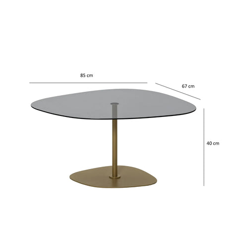 Couchtisch Soho aus gehärtetem Glas und Metall, 85×67×40 cm von Hanah Home – Bild 9
