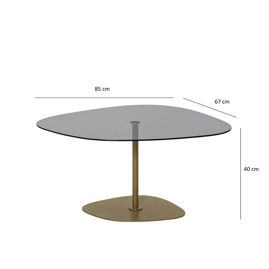 Couchtisch Soho aus gehärtetem Glas und Metall, 85×67×40 cm von Hanah Home – Bild 9