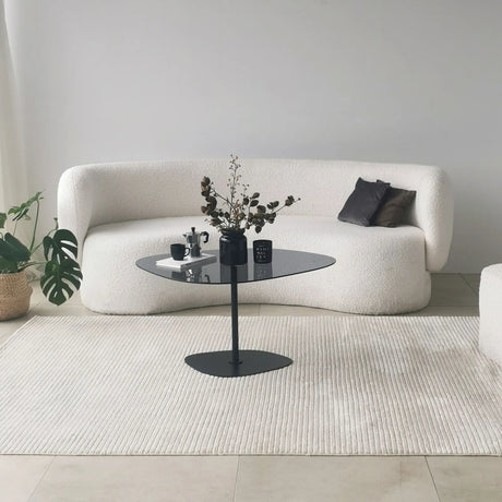 Couchtisch Soho aus gehärtetem Glas und Metall in Dunkelgrau und Schwarz, 85×67×40 cm von Hanah Home – Bild 1