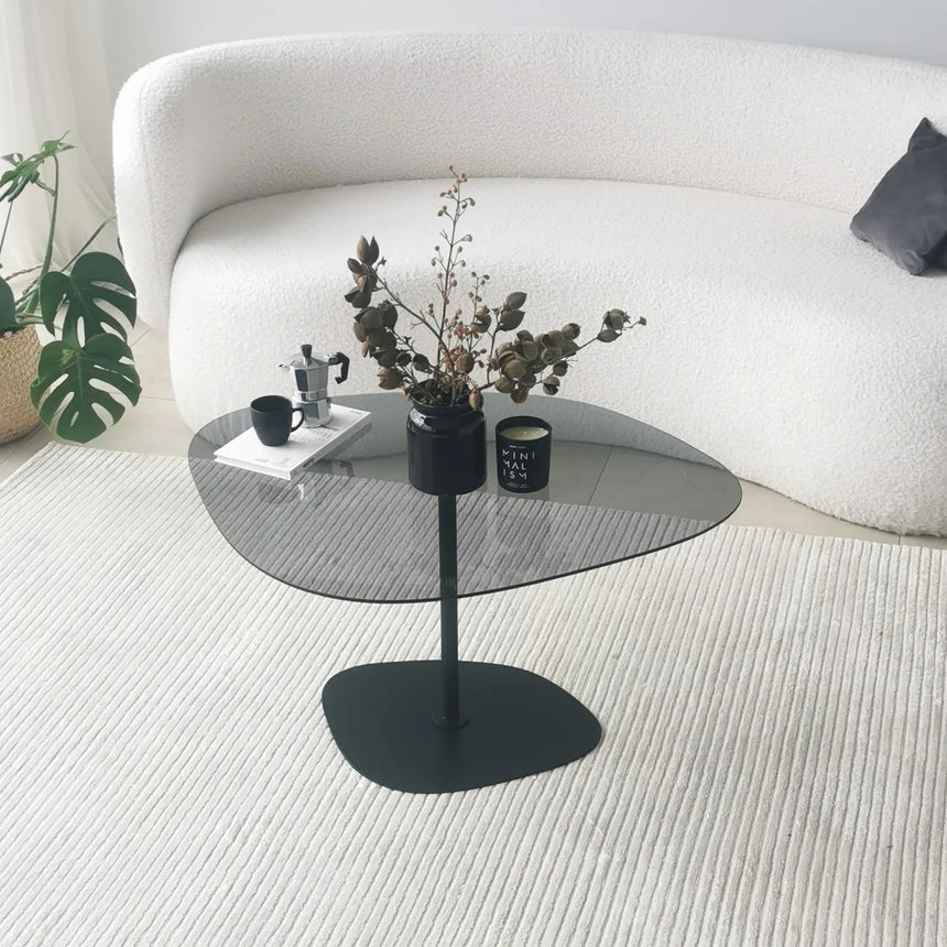 Couchtisch Soho aus gehärtetem Glas und Metall in Dunkelgrau und Schwarz, 85×67×40 cm von Hanah Home – Bild 2