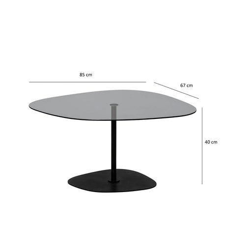 Couchtisch Soho aus gehärtetem Glas und Metall in Dunkelgrau und Schwarz, 85×67×40 cm von Hanah Home – Bild 9