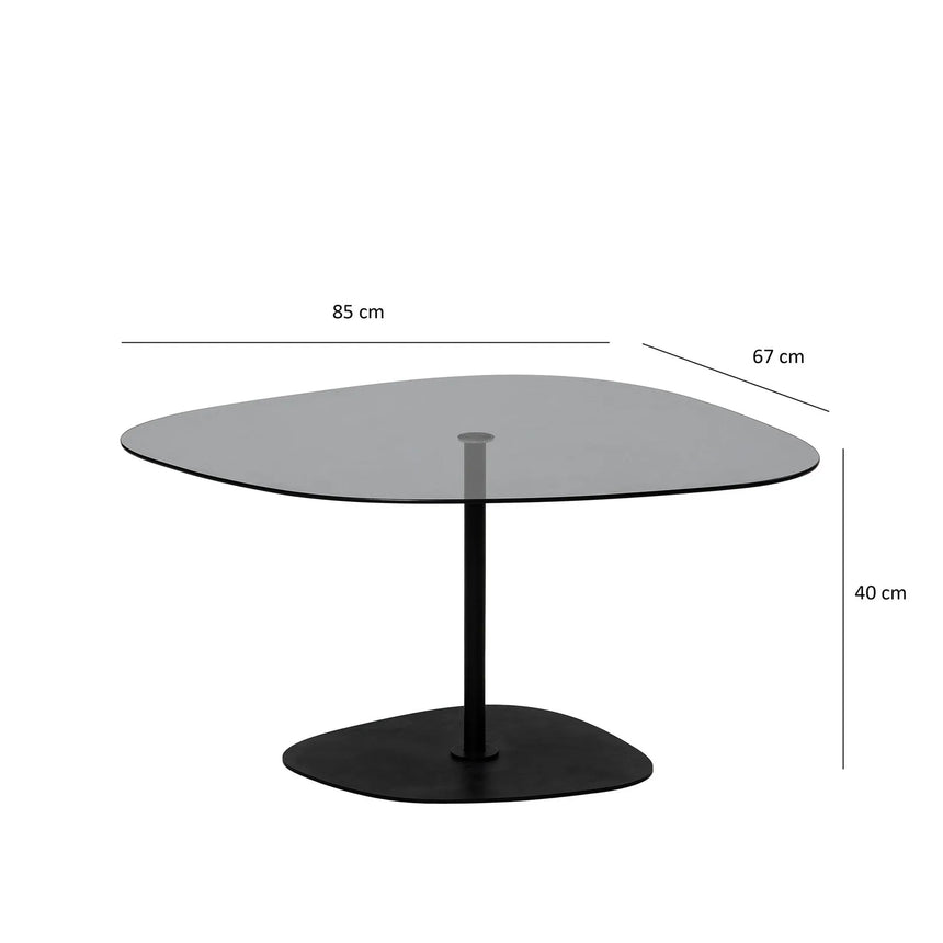 Couchtisch Soho aus gehärtetem Glas und Metall in Dunkelgrau und Schwarz, 85×67×40 cm von Hanah Home – Bild 9