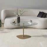 Couchtisch Soho aus gehärtetem Glas und Metall in Transparent und Gold, 85×67×40 cm von Hanah Home – Bild 3