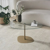 Couchtisch Soho aus gehärtetem Glas und Metall in Transparent und Gold, 85×67×40 cm von Hanah Home – Bild 4