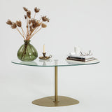 Couchtisch Soho aus gehärtetem Glas und Metall in Transparent und Gold, 85×67×40 cm von Hanah Home – Bild 5