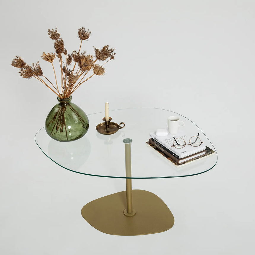 Couchtisch Soho aus gehärtetem Glas und Metall in Transparent und Gold, 85×67×40 cm von Hanah Home – Bild 7