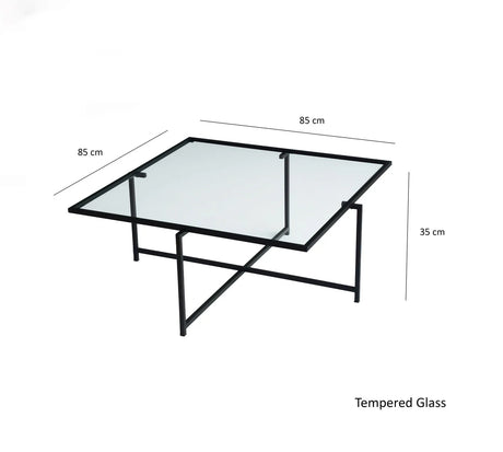 Couchtisch Sun S408 aus gehärtetem Glas und Metall, 85×85×35 cm von Hanah Home – Bild 11