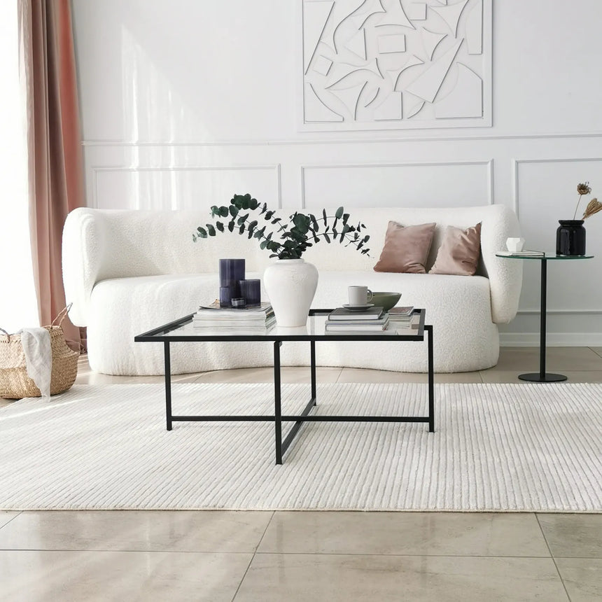 Couchtisch Sun S408 aus gehärtetem Glas und Metall, 85×85×35 cm von Hanah Home – Bild 4
