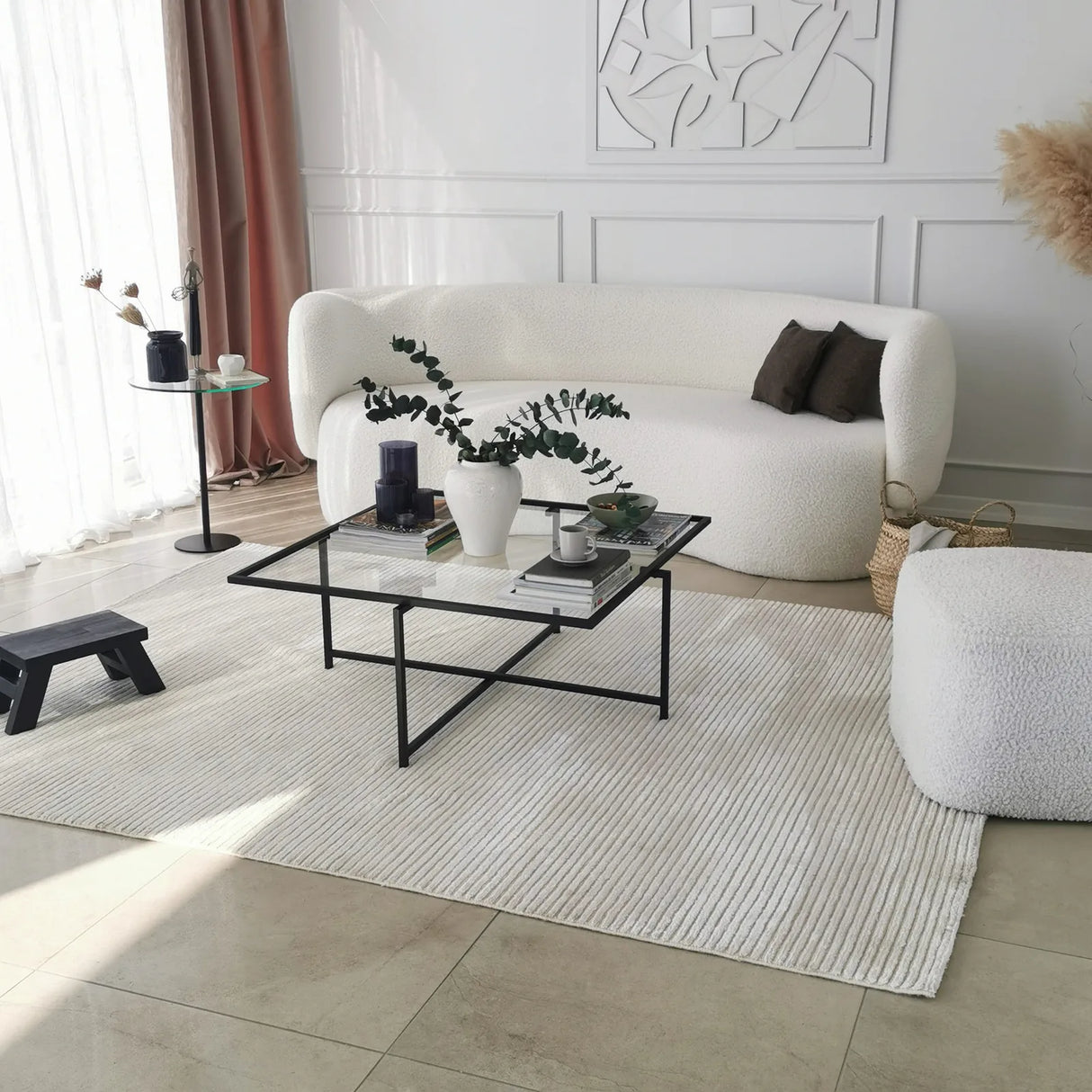 Couchtisch Sun S408 aus gehärtetem Glas und Metall, 85×85×35 cm von Hanah Home – Bild 6