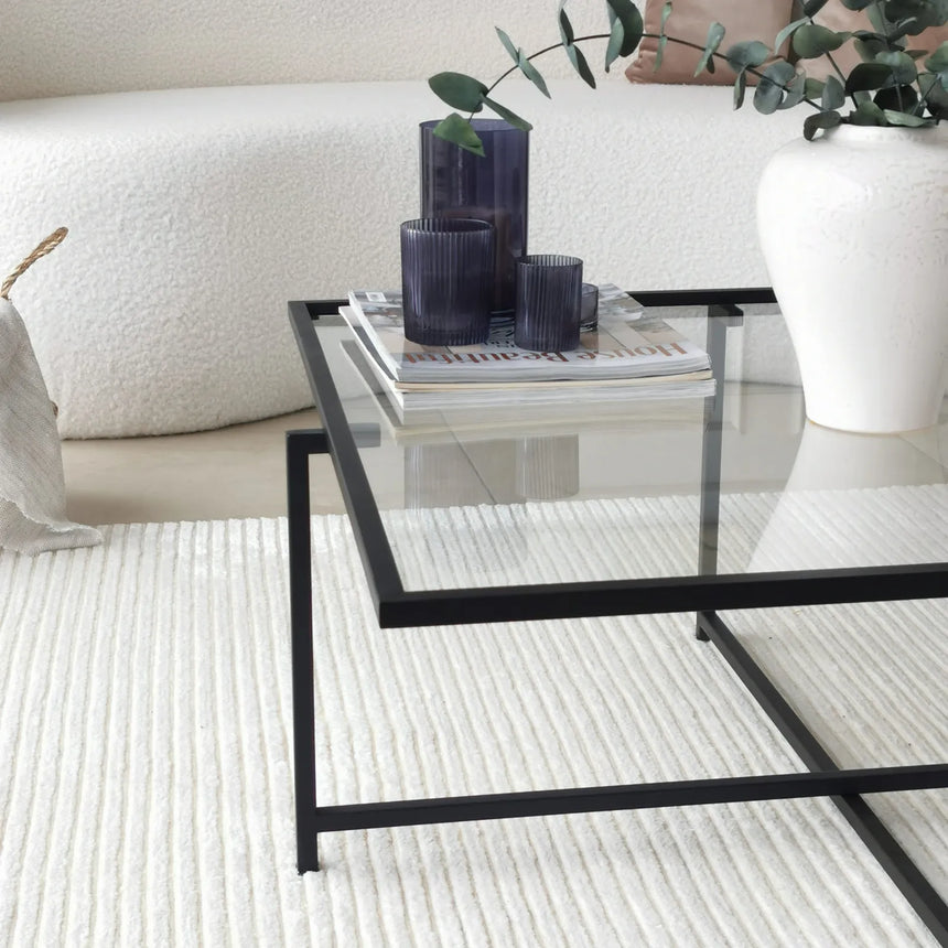 Couchtisch Sun S408 aus gehärtetem Glas und Metall, 85×85×35 cm von Hanah Home – Bild 9