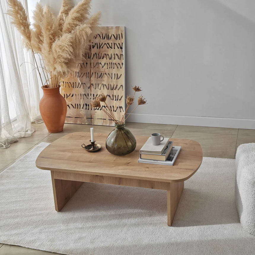 Couchtisch Theseus aus melaminbeschichteten Holz in Saphir-Eiche, 105×60×35 cm von Hanah Home – Bild 5
