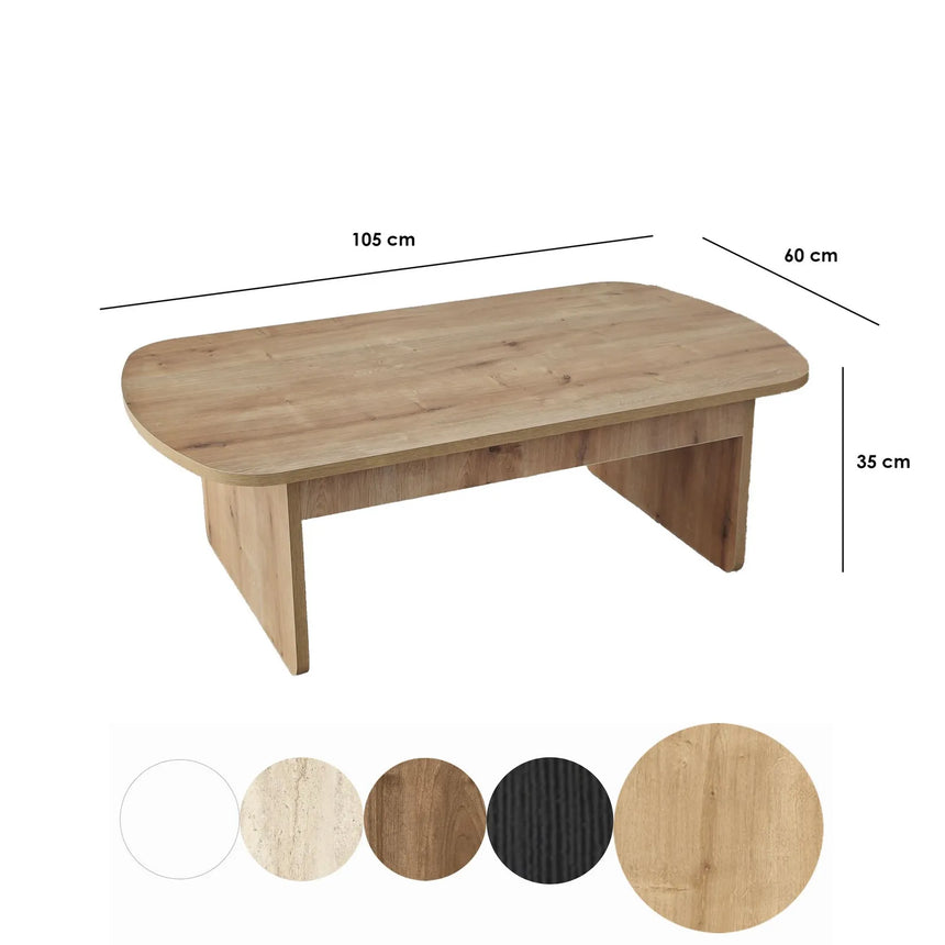 Couchtisch Theseus aus melaminbeschichteten Holz in Saphir-Eiche, 105×60×35 cm von Hanah Home – Bild 9
