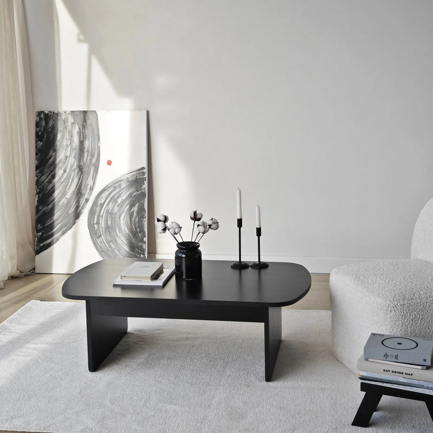 Couchtisch Theseus aus melaminbeschichteten Holz in Schwarz, 105×60×35 cm von Hanah Home – Bild 4