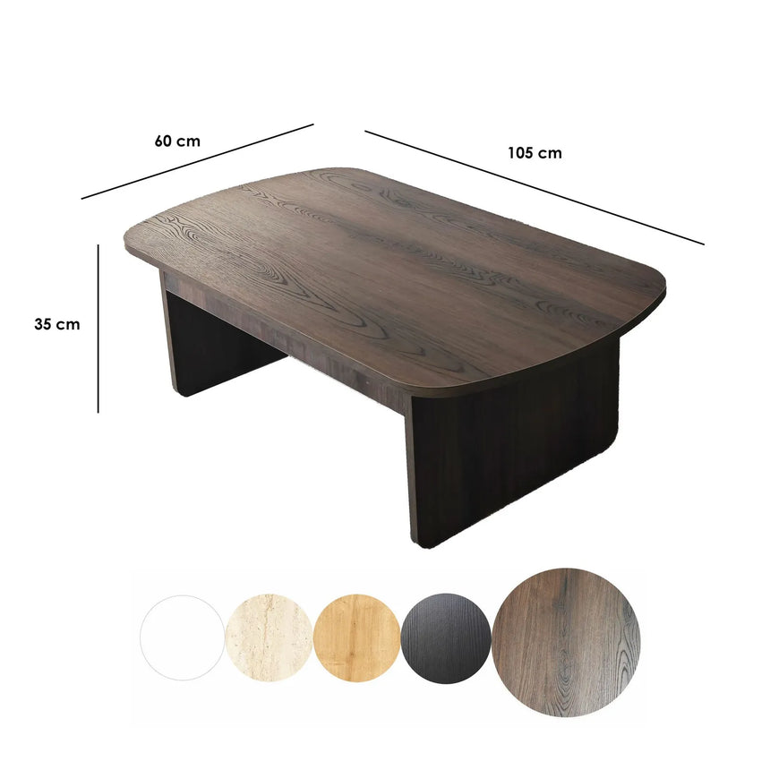 Couchtisch Theseus aus melaminbeschichteten Holz in Walnuss, 105×60×35 cm von Hanah Home – Bild 10