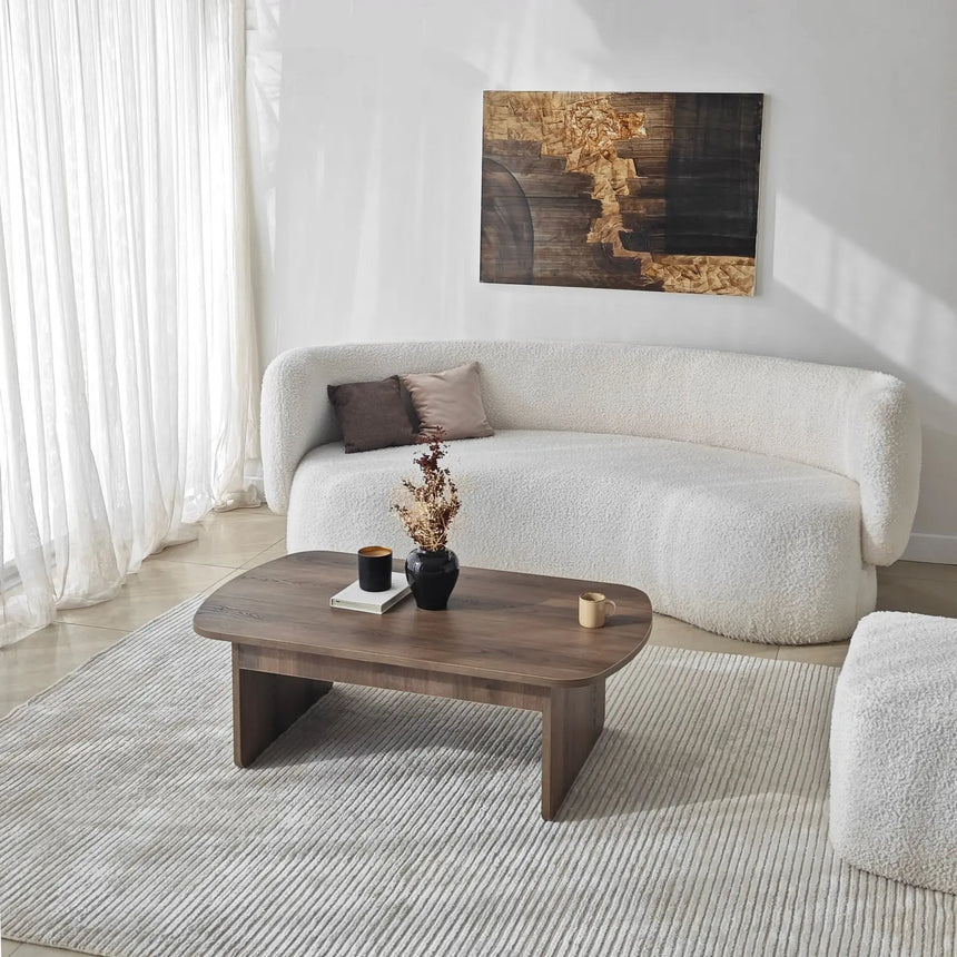 Couchtisch Theseus aus melaminbeschichteten Holz in Walnuss, 105×60×35 cm von Hanah Home – Bild 3