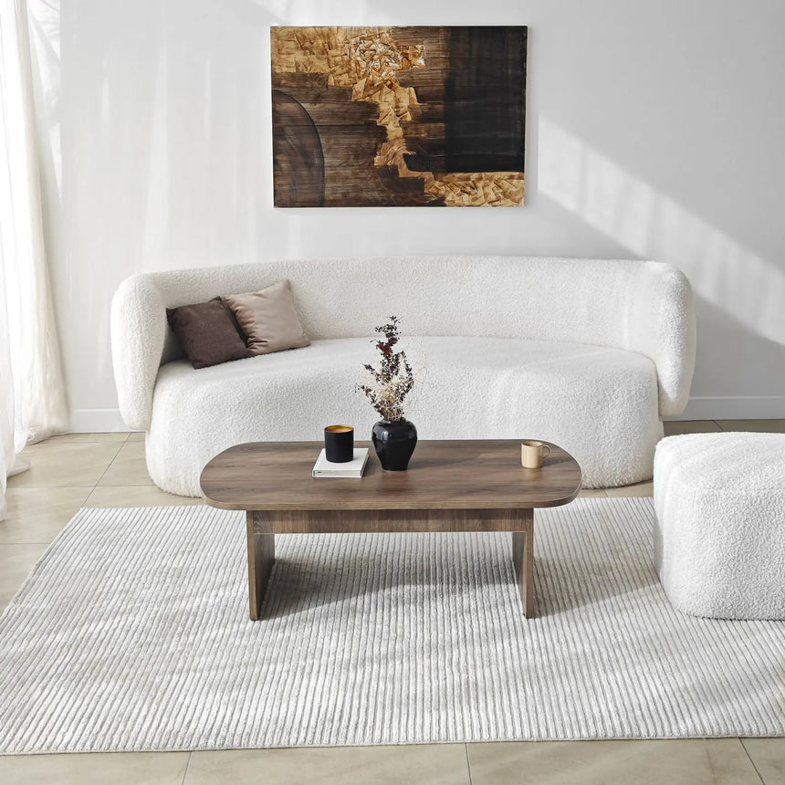 Couchtisch Theseus aus melaminbeschichteten Holz in Walnuss, 105×60×35 cm von Hanah Home – Bild 4