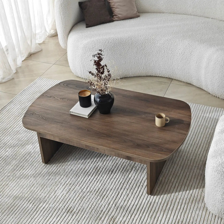Couchtisch Theseus aus melaminbeschichteten Holz in Walnuss, 105×60×35 cm von Hanah Home – Bild 5