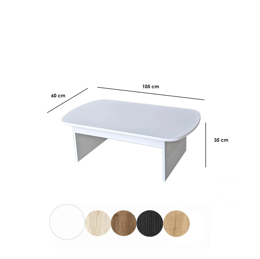 Couchtisch Theseus aus melaminbeschichteten Holz in Weiß, 105×60×35 cm von Hanah Home – Bild 10