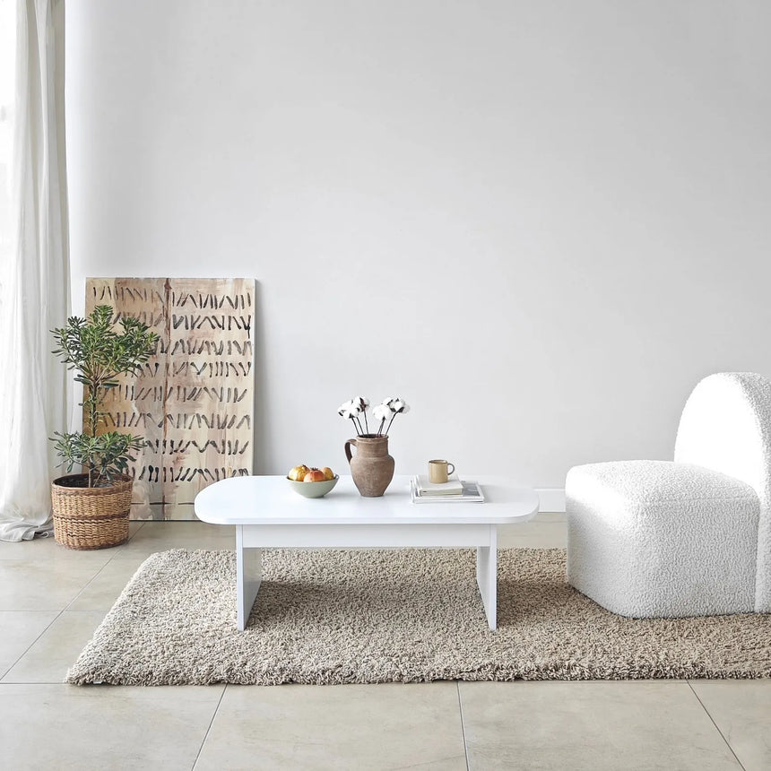 Couchtisch Theseus aus melaminbeschichteten Holz in Weiß, 105×60×35 cm von Hanah Home – Bild 2
