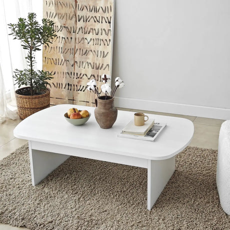 Couchtisch Theseus aus melaminbeschichteten Holz in Weiß, 105×60×35 cm von Hanah Home – Bild 6
