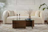 Couchtisch Vetrino aus gehärtetem Glas und melaminbeschichteten Holz, 105×65×40 cm von Hanah Home – Bild 3