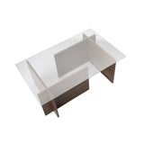 Couchtisch Vetrino aus gehärtetem Glas und melaminbeschichteten Holz, 105×65×40 cm - ZEN ZONE Furniture